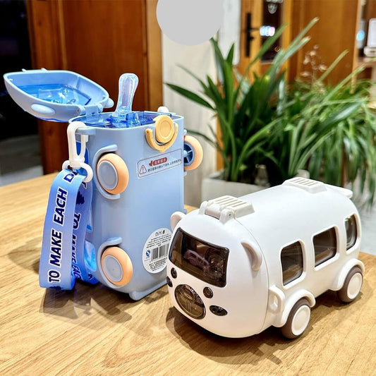 Kids Bus Shaped Drinking Sipper Bottle