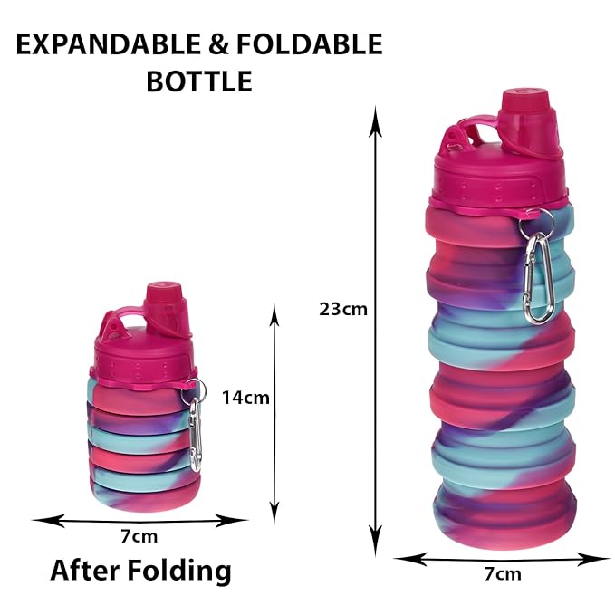 Folding Water Bottle | Expandable Water Bottle | Silicone Water Bottle