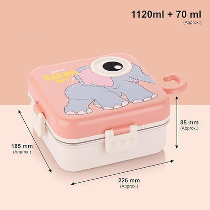 Carnival Elephant Lunch Box 2 Layer Stainless Steel