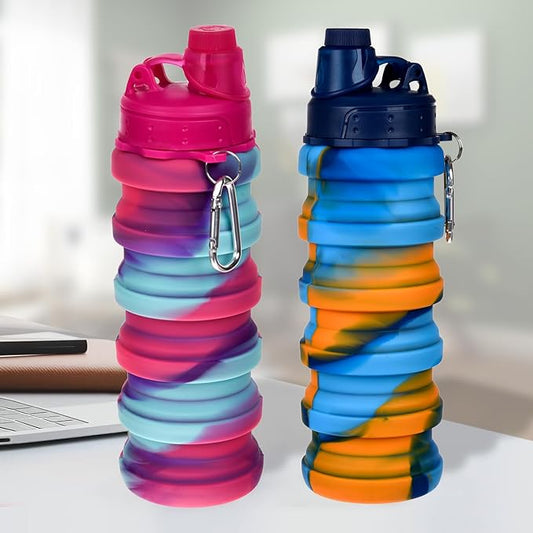 Folding Water Bottle | Expandable Water Bottle | Silicone Water Bottle