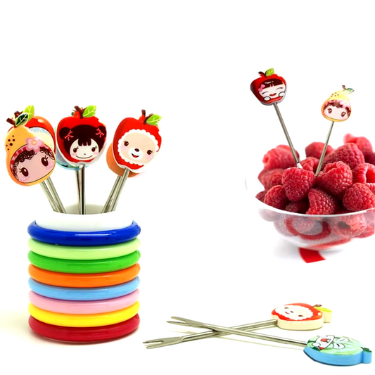 Fruit Fork 8pcs Set With Storage Holder