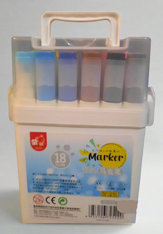 Double Tip Marker Pens Professional Drawing Marker X 18