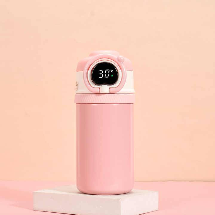 Smart Thermal Flask 500ml Pink Color With LED Touch Screen