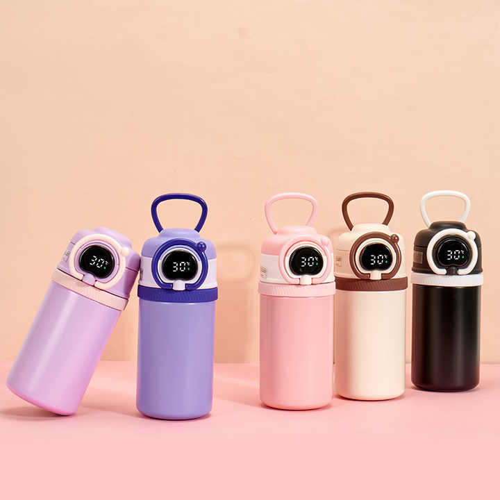 Smart Thermal Flask 500ml Pink Color With LED Touch Screen