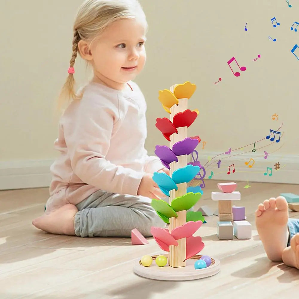 Wooden Rainbow Music Tree With Small Ball