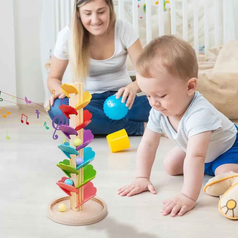 Wooden Rainbow Music Tree With Small Ball