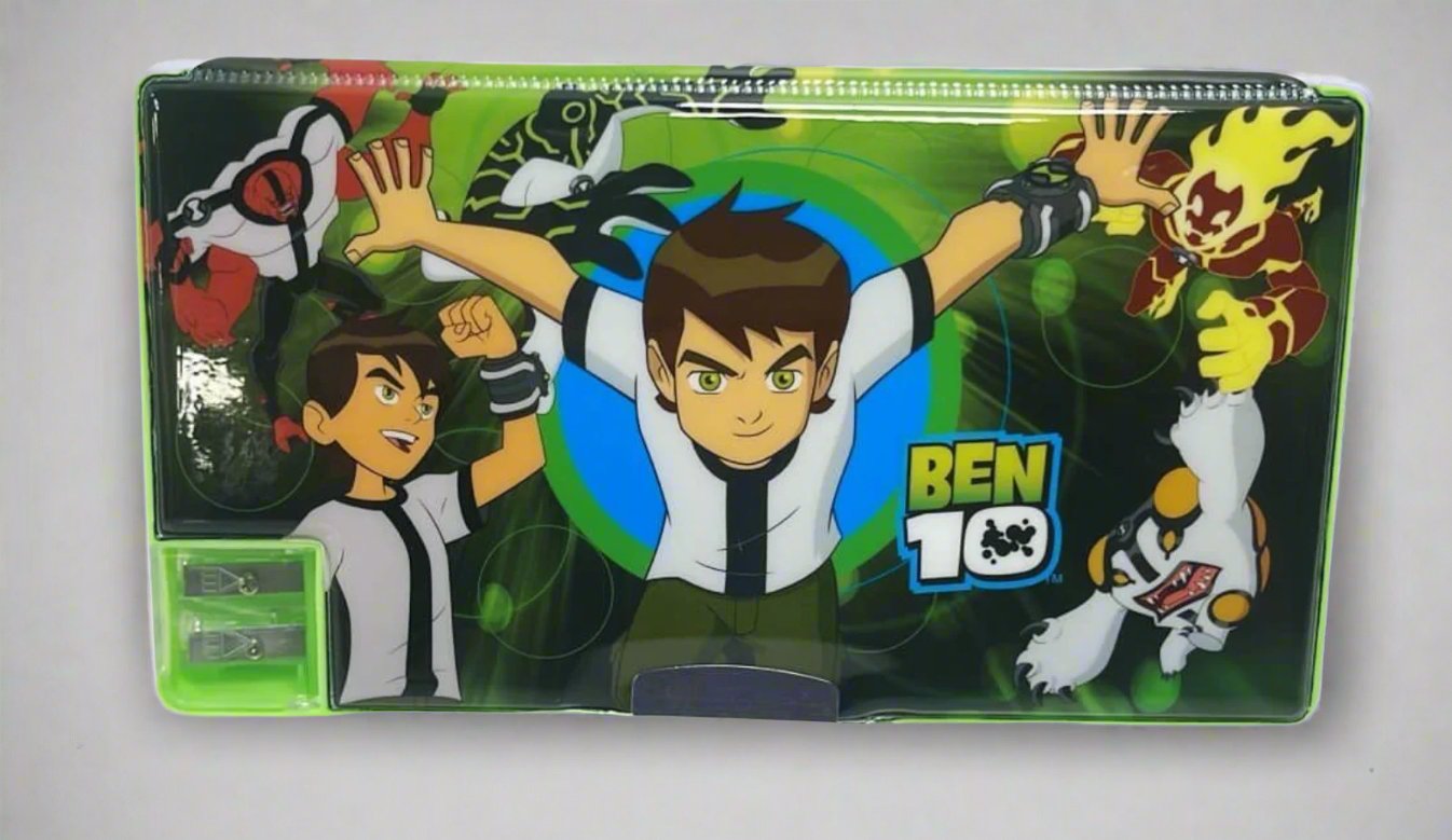 Double Side Open Pencil Box With Sharpener Ben 10 Character For School Use